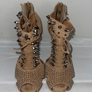 Jeffrey Campbell Genuine Suede Peep Toe Heel